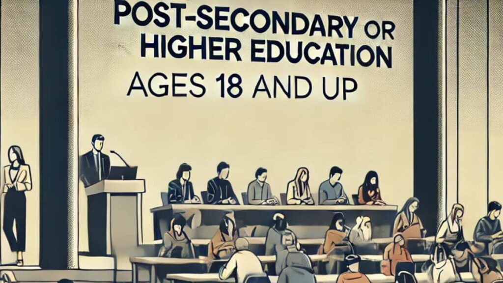Post Secondary or Higher Education (Ages 18 and Up)