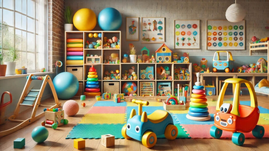 Provide Age Appropriate Toys and Equipment ; supporting-physical-development-at-home
